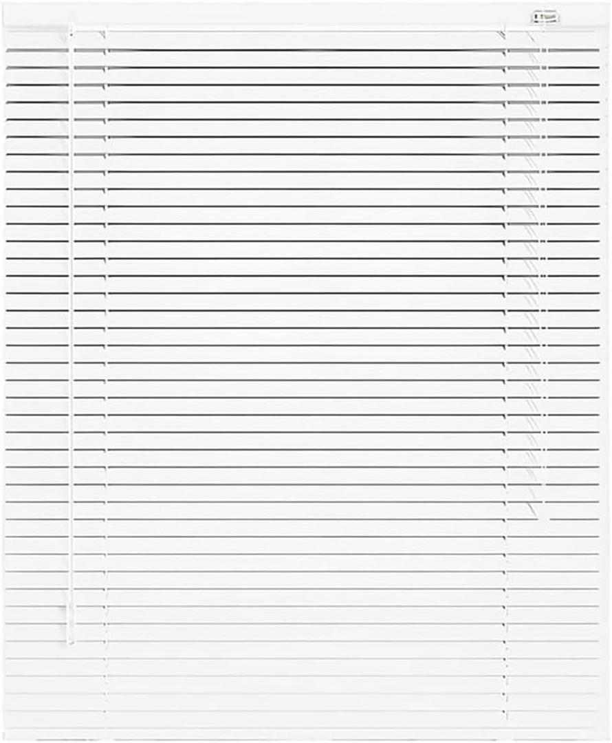 1" Slat Aluminum Mini Blinds,Metal Blinds for Indoor Windows, Horizontal Window Shades, 20" 28" 32" 35'' 38" 40" 42'' 48" 60" 64" 70" Cordless Blackout Privacy Blind for Office Bathroom(White)