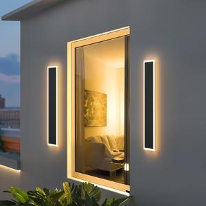 40inch Long Outdoor Wall Lights Black LED Exterior Wall Light Fixtures IP65 Waterproof 3000K Warm Light for Patio House Porch(5.9in Wide) (39.4In)