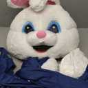 Morph Easter Bunny Costume Adult Rabbit Mascot Dungarees Suit for Easter Costumes Celebrations and Events
 XL