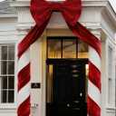 32 x 250 in Big Red Bow Easter Tree Topper Bow Giant 3D Velvet Ribbon Bows Decor for Party Birthday Christmas Home Decorations (One Size)