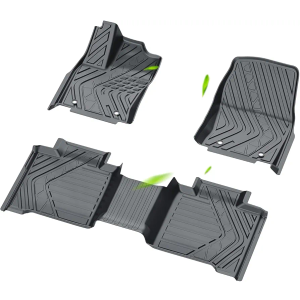 Floor Mats Fit for Toyota Tundra 2022 2023 2024 (Only for CrewMax Cab), Custom Fit All Weather TPE Floor Liners, Front & 2nd Row Car Mats (Black, Set of 3)