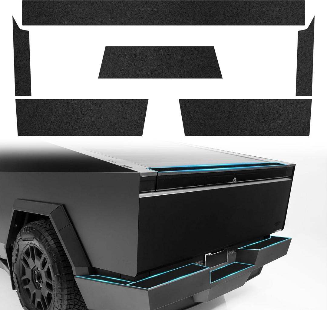 6PCS Tesla Cybertruck Bumper Guards Protector Covers Rear Bumper Guard Tailgate Protector Trunk Bed Tailgate Cover Cybertruck Scratch Resistant Truck Bumper Guard Cover Accessories 2024 2025