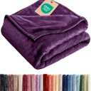 Fleece Blanket Full Size - Ultra-Soft Warm Flannel Fleece Blanket - Purple | Soft, Warm, Outdoor Picnic Blanket for Camping, Travel, Lightweight, Cozy, Anti-Static, Home Decor Gifts for Men & Women