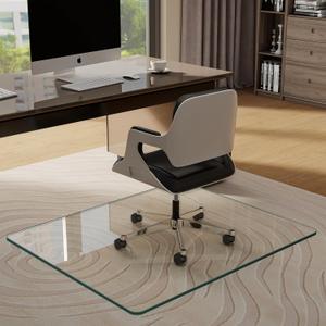 BesWin Office Chair Mat for Carpet, Heavy Duty Hard Glass Chair Mats for Office Chair on Carpet Floor, Tempered Glass Desk Chair Mat for Home, Anti-Slip - 29" x 47"