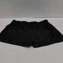 Zando Elastic High Waist Sequins Shorts for Women Solid Glitter Straight Leg Hot Bottom for New Year Disco Party Club Concert (XX-Large, Black)