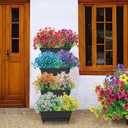Artificial Flowers for Outdoor,20 Bundle UV Resistant Fake Flower Outdoor Faux Flowers Plastic Plants Shrubs for Indoor Outside Garden Home Decor(Mix Colors)