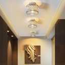 WimiSom Crystal Ceiling Light, Modern Semi Flush Mount Ceiling Lighting Fixture, Hand Woven Ceiling Light Fixtures Flush Mount for Hallway Bedroom Kitchen Entryway Living Room (Silver)