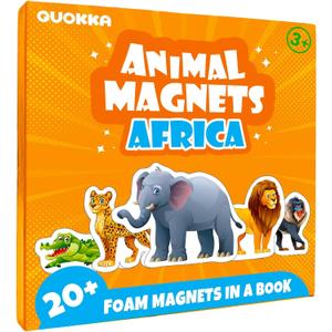 QUOKKA Travel Magnetic Puzzles for Toddlers 1-3  20+Pcs Africa Game with Extra-Long Play Book  Fun Travel Game Toy for Kids Ages 3-5  Strong Magnets for Car Activities  Fun Toddler Puzzle Ages 2-4