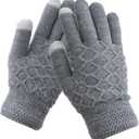 Yookat Winter Warm Touch Screen Gloves Womens Thermal Cable Knitted Fleece Lined Thick Winter Gloves for Cold Weather