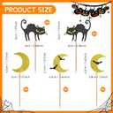 2 x GYGYL 20 PCS Halloween Cupcake Toppers, Glitter Moon Cat Bat Cupcake Picks for Halloween Theme Birthday Party Supplies (Moon)