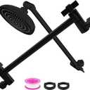 Shower Head Extension Arm 9 Inch Adjustable Shower Riser for Height & Angle, G1/2 Universal Connector to Upgrade Rainfall Shower Experience(Black)