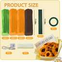 LOLEDE Pipe Cleaners Craft Flowers Kit 400 Pcs, 400 Pcs 3 Colors 11.8inch Fuzzy Pipe Cleaners Bulk, Chenille Stems for DIY Flower Making Kit Crafts, Floral Stems & Tape & Ribbon (Yellow)