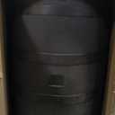50-Gallon Rain Barrel with Brass Spigot, Flat Back Rain Water Collection Barrel, Walnut Color