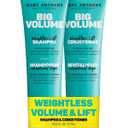 Marc Anthony Big Volume Hair Shampoo & Conditioner Set for Fine, Thin Hair - Lightweight Volumizing Shampoo & Conditioner for Gentle Cleansing - Frizz-Free & Sulfate-Free Hair Care Product