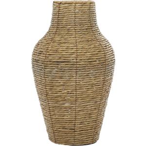 Deco 79 Faux Seagrass Handmade Decorative Vase Tall Woven Floor Centerpiece Vase, Vase for Home Decoration 10" x 10" x 18", Brown