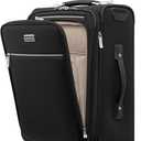 LEVEL8 Carry On Luggage with Compartment, 20 Inch Softside Expandable Travel Rolling Suitcase with Spinner Wheels, Tsa Locks, Men and Women, Black