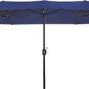 Home Furniture 15 ft x 9 ft Double Sided Twin Market Table Umbrella, Extra Long for Outdoor Patio Balcony Garden(Navy Blue)