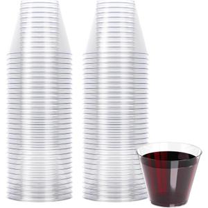 R-kay 9 Oz Clear Plastic Cups For Party - Clear Cups 100 Pack - Heavy Duty Disposable Cups/Tumblers - Plastic ї Glasses For Parties Disposable - Plastic Cocktail Glasses - Party Cups Disposable