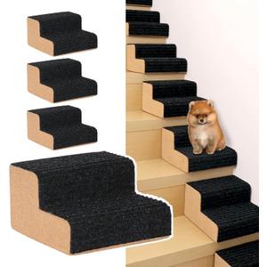 Dog Stairs for Small Dogs, 2-Step (6'' Height) Modular Pet Stair for Any Staircase, Non-Slip High Support Dog Ramp for Injured Older Pets and Small Medium Dogs, Made of Cork Oak-1Pcs