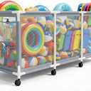 Jotesnew 345 Gallon Pool Storage Bin 365 Gallon,  Large Swimming Pool Storage Bin, Pool Noodles Holder, Toys, Floats, Balls and Floats Equipment Mesh Rolling Storage Organizer Bin 95"Lx 32"Wx 35"H