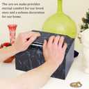 Rsobl Black Marble Cremation Urn Vault for Human Ashes, Adult Sized for Ground Burial, Home Memorial and Funeral Use