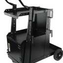 VEVOR 2-Tier Welding Cart, Welder Cart Heavy Duty with Anti-Theft Lockable Cabinet, 360 Swivel Wheels, Tank Storage Safety Chains for TIG, ARC, Plasma Cutter - 265LBS Static Weight Capacity