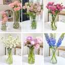 25 Pack Glass Vases for Centerpieces, 8 Inch Tall Small Clear Glass Flower Vase Cylinder Vases for Centerpieces Wedding Home Table Decor (25)