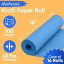 12" x 1200" (100 ft) Dark Blue Kraft Paper (Case of 16 Rolls) | 45 lbs Thickness, Made in USA Kraft Paper for School, Art Colored Paper, Gift Wrapping, Packing, Bulletin Board