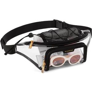 Missnine Clear Fanny Pack for Stadium Events Clear Purse Crossbody Bags for Women with Adjustable Strap Belt Bag for Concert, Sports, Travel