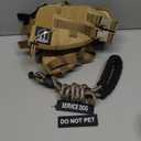 No Pull Tactical Dog Harness for Large Dogs, Escape Proof Molle Dog Vest Harness and Leash Set, Adjustable Military Service Dog Harness with Handle for Medium Large Dogs(Brown,Large)