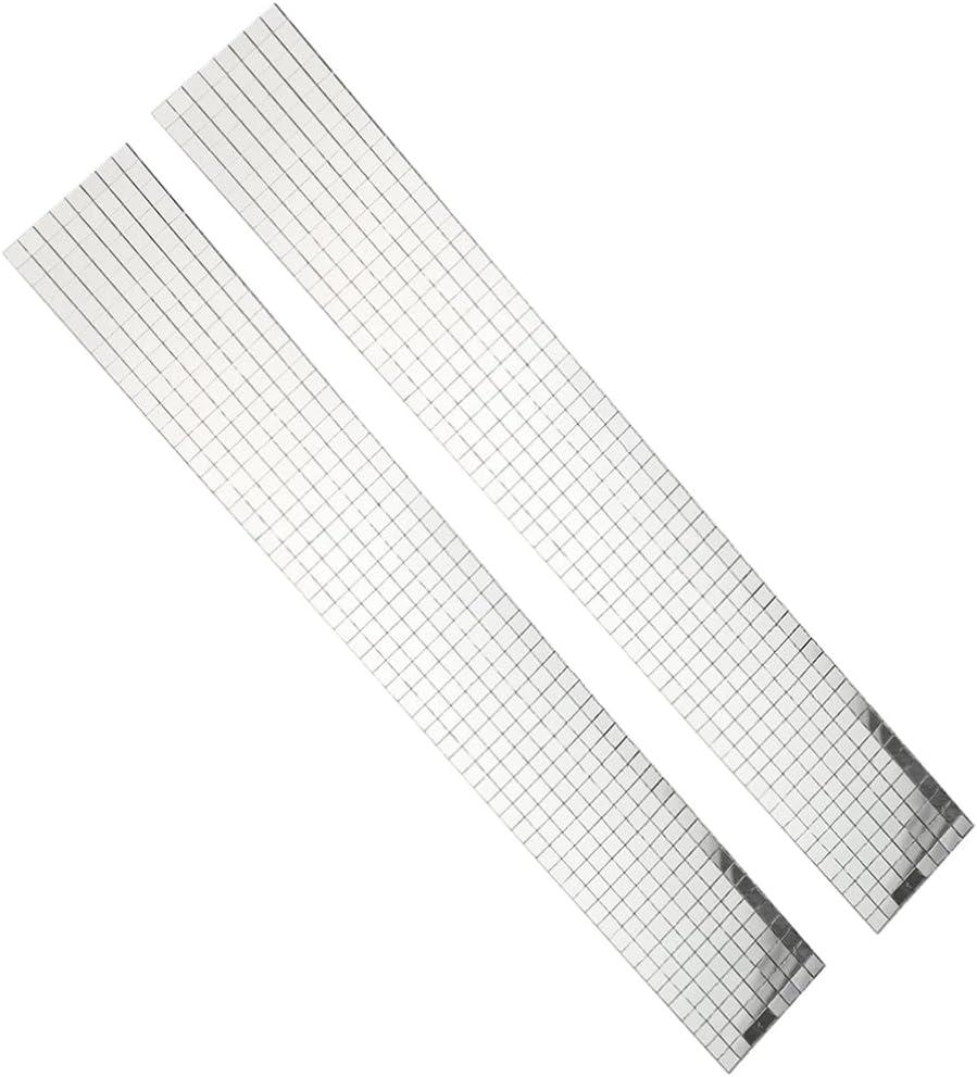 Milisten 2pcs Self-Adhesive Glass Mirror Tiles for Home Decor Peel and Stick Wall Stickers for Kitchen Bathroom Living Room Creative Decoration