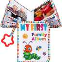 Fullhawl My First Family Album Holds 17 4x6 Pictures Photo Album Soft Cloth Book for Family Memory Gift(Classic)