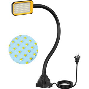 XINYIQI 20" LED Gooseneck Work Light 1500LM, Adjustable Machine Lamp w/Screw Mount Base for Lathe, Drill Press, Workbench & Workshop