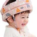 360° Anti-Collision Baby Helmet Head Protection Shockproof Protective Hat and 3 Pairs Baby Knee Pads for Crawling