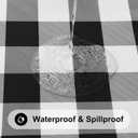 Smiry Rectangle Picnic Table Cloth, Elastic Waterproof Fitted Vinyl Tablecloths, Flannel Backed Buffalo Plaid Table Covers for Dining, Camping, Outdoor (Black and White, 24" x 48")