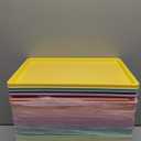 Menkxi 6 Pcs Large Plastic Storage Bins with Lids 14.4 x 10.4 x 5.1 inch Stackable Storage Containers Durable Box Baskets for Organizing Shelves Playroom Classroom Office(Mixed)