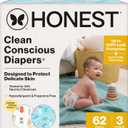 The Honest Company Clean Conscious Diapers for Delicate Skin | Up to 100% Leakproof | Hypoallergenic, Fragrance Free | Summer '25 Limited Edition Prints | Club Box, Size 3 (16-28 lbs), 62 Count