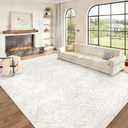 Area Rugs 8x10 Living Room Rug: Washable Geometric Moroccan Neutral Rugs Boho Modern Non Slip Area Rug Large Soft Indoor Floor Low Pile Carpet for Bedroom Dining Room Home Office (Beige, 8'x10')