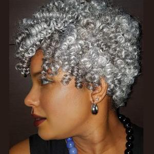 PHair Phocas Synthetic Short Curly Crochet Hair 10 inch 20roots/pack for Crochet Braids Hair, (Gray)