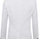 YFFUSHI Men's 3 Piece Suit Slim Fit Jacquard Tuxedo 1 Button Blazer (White, L)