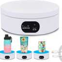 YVV Turner Cup Rotating Display Stand for Epoxy Glitter Tumbler, 360 Degree Automatic Mute Rotating Turntable for Photography Products and Shows. Bling Bling Tumbler Making Supplies Spinner White USB