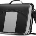 MoKo Zipper Binder, 3-Inch 3 Rings Binder with Zipper, 600 Sheet Capacity Multi-Pocket School Bag Organizer, Handle and Shoulder Strap Included, Black & Gray