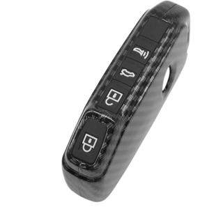 Smart Key Fob Case Compatible with KIA CEED CERATO Forte NIRO SELTOS Sorento Soul SPORTAGE Telluride Black Carbon Fiber Pattern ABS Silicone Rubber Night-Luminous Black