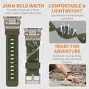 Band Compatible with Apple Watch Ultra 3/2/1 Band 49/46/45/44mm | Metal Connector with Silicone Rugged Strap for iWatch Ultra Series 11/10/9/8/7/6/SE3/SE2/SE/5/4/3/2/1, Army Green/Titanium