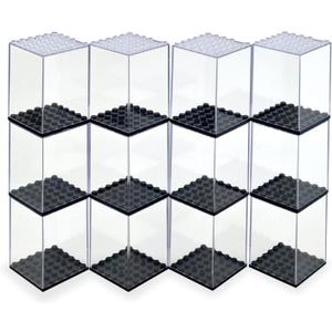 Minifigures Acrylic Display Case Action Figure Building Block Display Box High-Transparency Stackable Storage Case for Figurines Toys and Collectibles(12PCS)