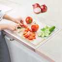 Acrylic Cutting Board with Counter Lip, 18x14 Inch Clear Cutting Boards for Kitchen Counter with Juice Groove, Non Slip for Countertop Protector, Apartment Essentials Kitchen Decor Gifts
