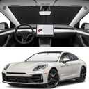 Custom Fit Windshield Sun Shade for Porsche Panamera 2017-2025, Blocks UV & Heat, Front Window Sunshade Accessorie, Easy Fold & Store Keep Your Car Cooler
