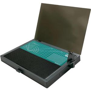 Gundam Model Kit Tools, Portable Worktable for Model Building, Work Table with Movable Drawer, Pliers Rack, Display Version, Dual Craft Cut Mat, Suitable for Cut and Grind Assembly,KJ018