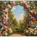 10x8ft Fabric Spring Enchanted Garden Backdrop Fairytale Forest Floral Butterfly Wonderland Oil Paint Photography Background Girl Kids Birthday Decor Photo Banner