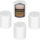 Universal Shower Filter Replacement Cartridge, 4 Pack 20 Stage Shower Head Filter for Hard Water, Microporous Pressurization High output Water Filter Compatible Similar Design, 10000 Gallons 3 Month